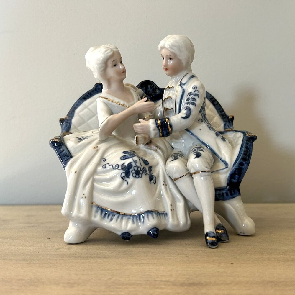 Marie Antoinette and King Louis Porcelain, Cermaic, Table Decor Couple